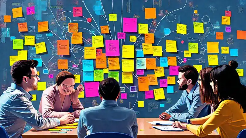 Equipo diverso genera ideas futuristas vibrantes