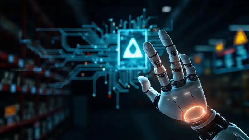 Un robot confuso en un fallo digital