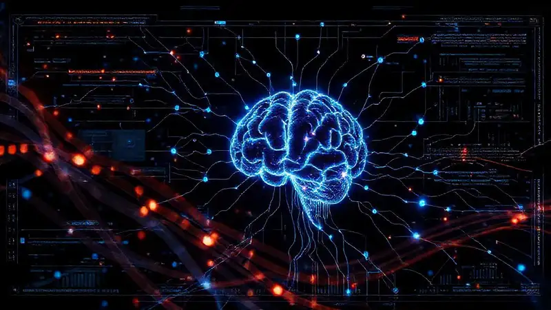 Interfaz futurista analiza datos neuronales