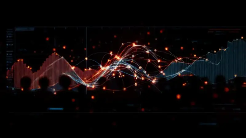 Visualización digital futurista y analítica