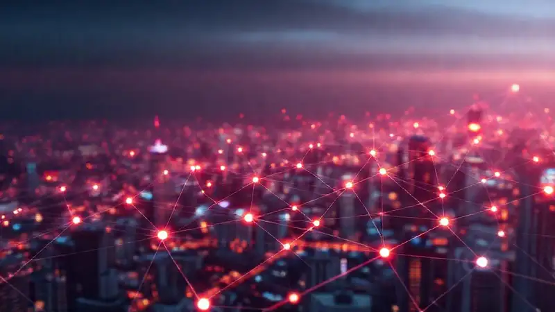 Redes digitales vibrantes y futuristas conectadas