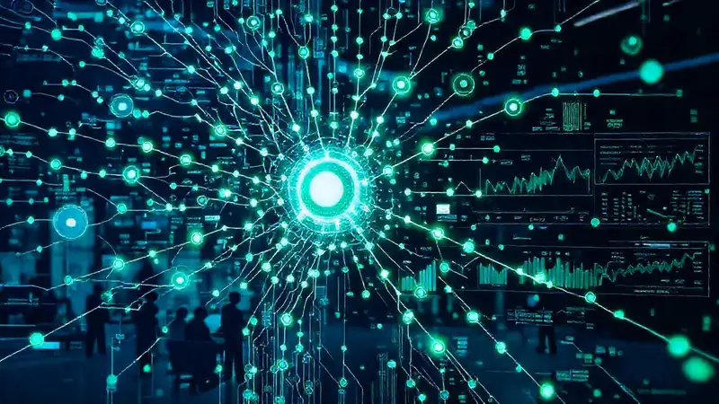 IA analiza datos con visión futurista