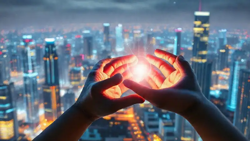 Una ciudad futurista irradia empatía y esperanza