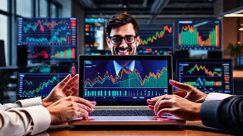 Éxito financiero representado visualmente digitalmente