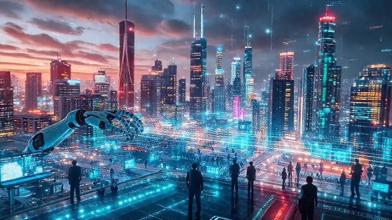 Ciudad futurista digital