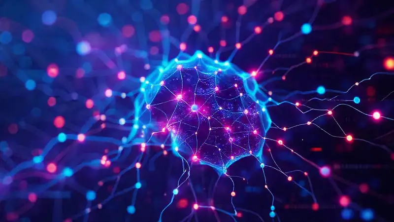 Redes neuronales abstractas visualmente vibrantes y minimalistas