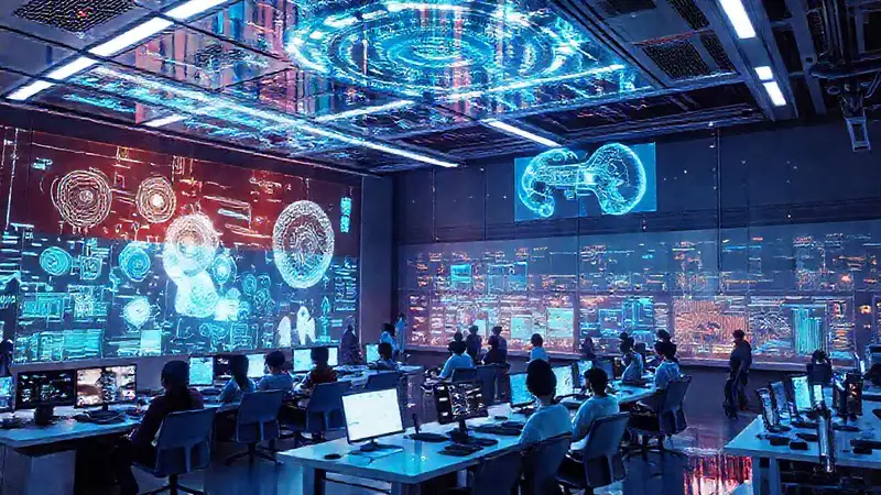 Laboratorio futurista integra tecnología digital avanzada