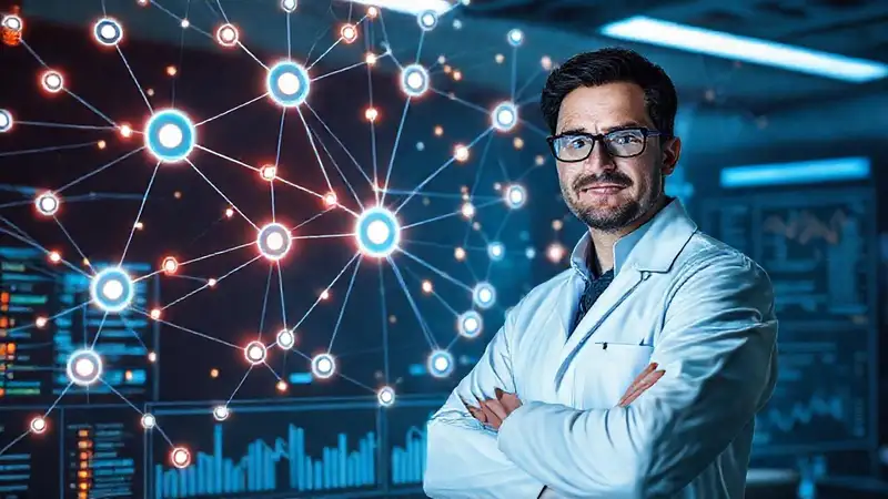 Un científico analiza datos en laboratorio