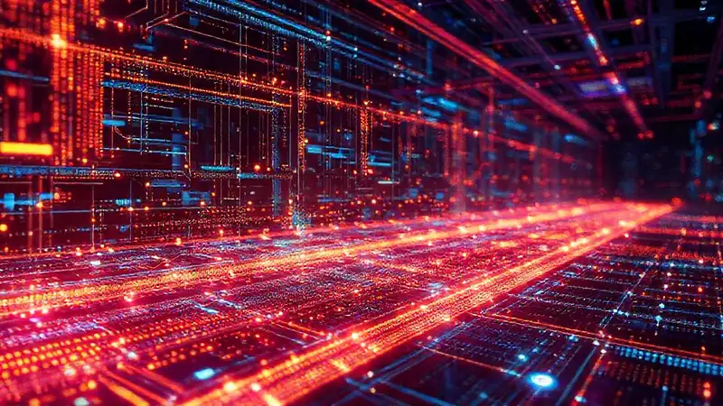 Red neuronal AI futurista y vibrante