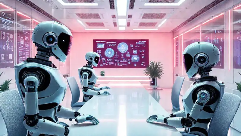 Oficina futurista: tecnología tranquila y ordenada