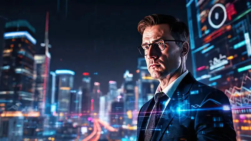 Ciudad futurista analiza datos digitales