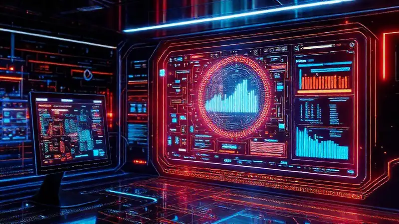Tecnología futurista, elegante y vibrante