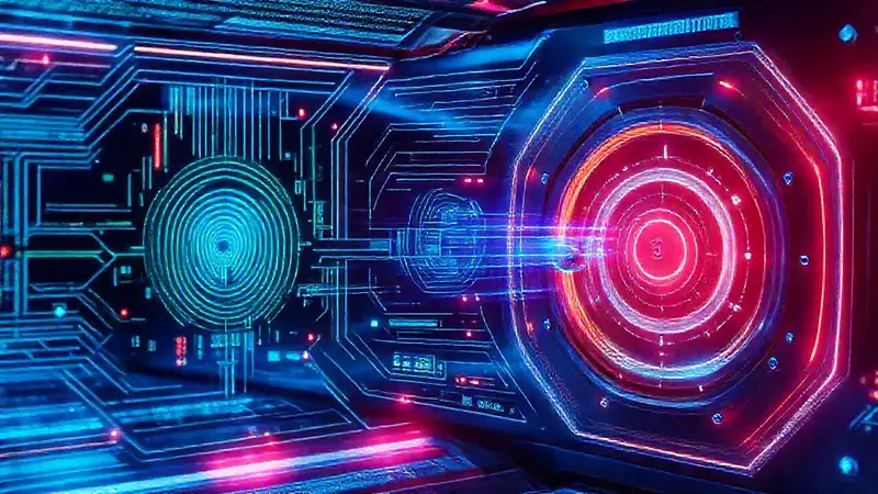 Interfaz futurista: seguridad y elegancia tecnológica