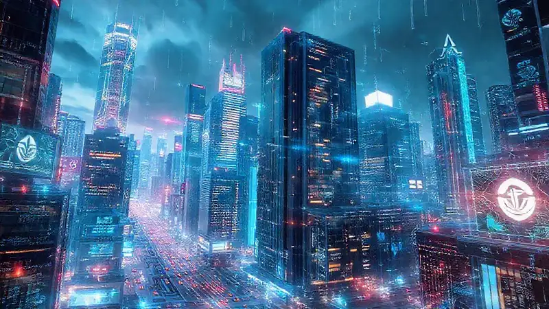 Ciudad futurista digital