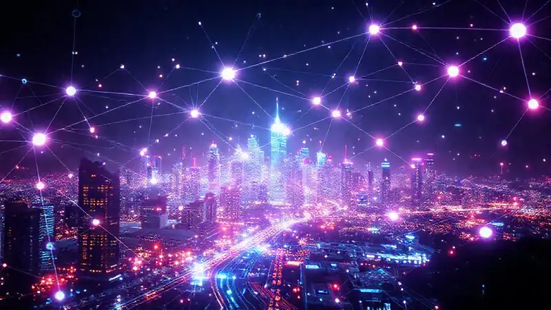Un paisaje digital futurista e interconectado
