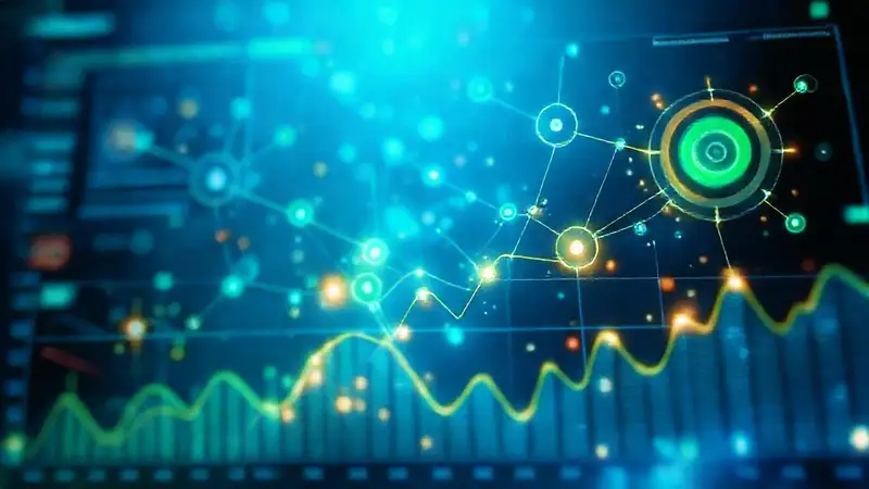 Visualizaciones de datos futuristas e interconectadas