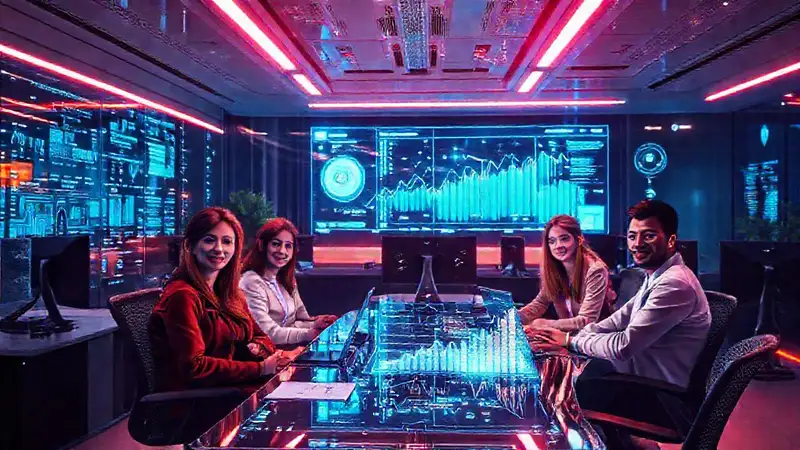 Oficina futurista: colaboración, datos y éxito