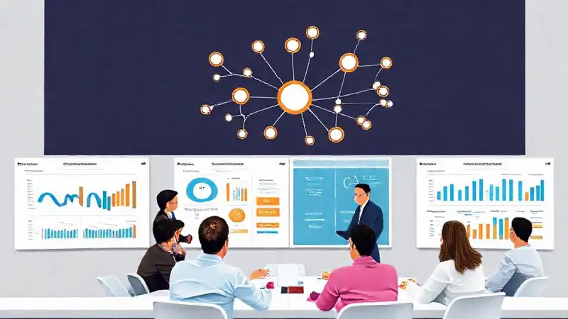 Equipo diverso presenta datos estratégicos visuales