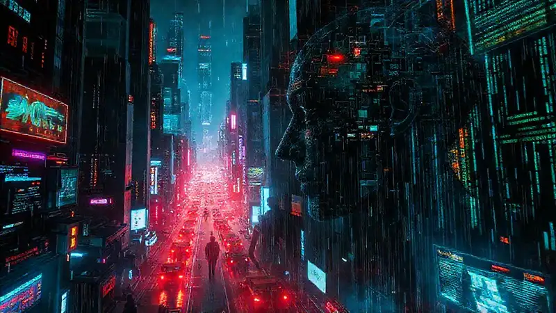 Ciudad cyberpunk digital