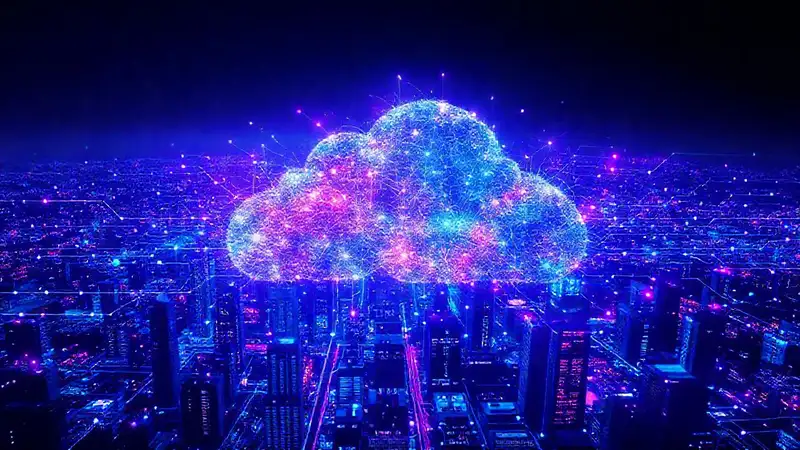 Redes digitales brillantes y futuristas
