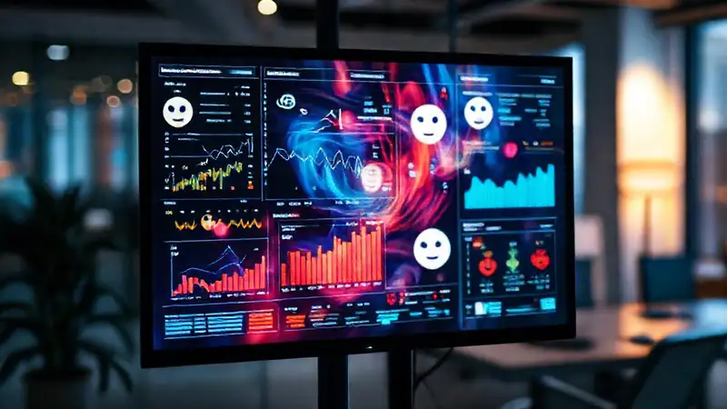 Pantalla digital transmite emociones abstractas modernas