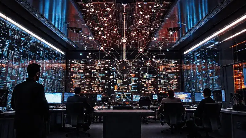 Oficina moderna y profesional transmite datos