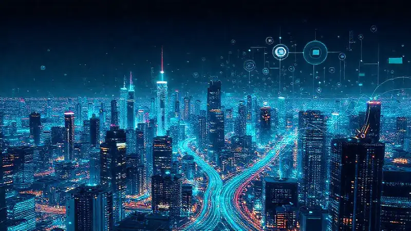 Ciudad futurista digital, análisis de IA