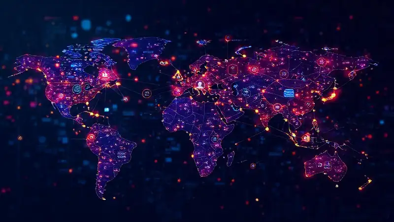 Un diagrama de red global visual