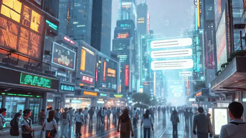 Una ciudad futurista con IA amable