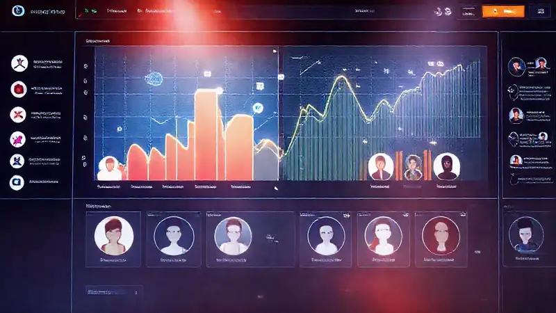Interfaz digital muestra datos vibrantes e interactivos
