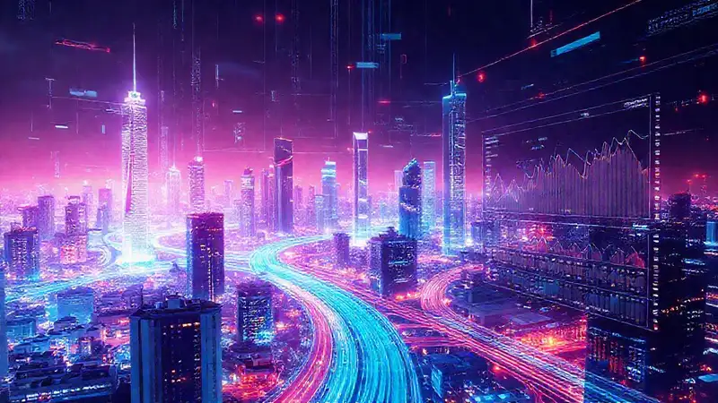 Ciudad futurista digital