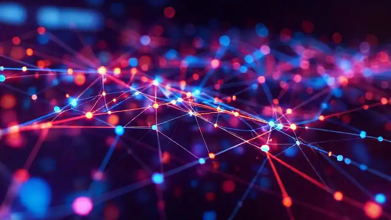 Redes de datos digitales vibrantes y futuristas