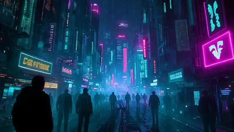 Ciudad cibernética: realidad digital oscura y amenazante