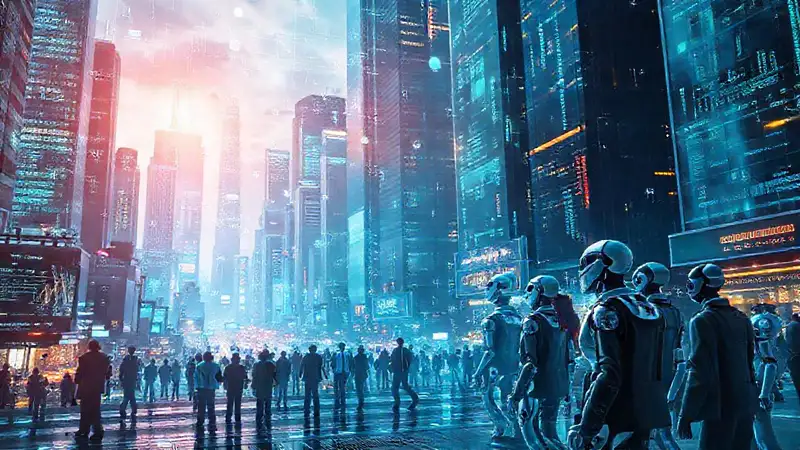 Una ciudad futurista y tecnológicamente avanzada
