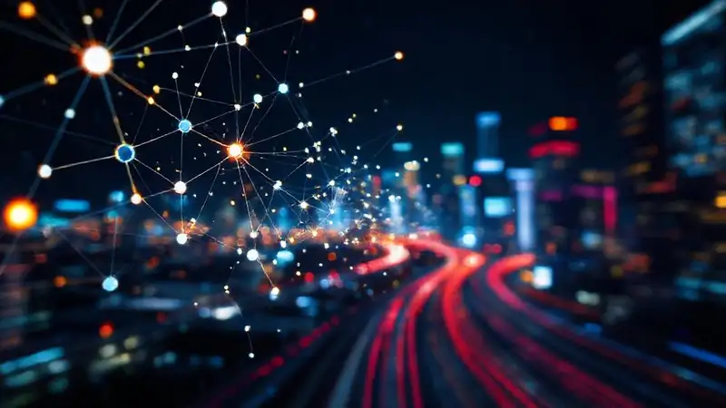 Redes digitales vibrantes y futuristas