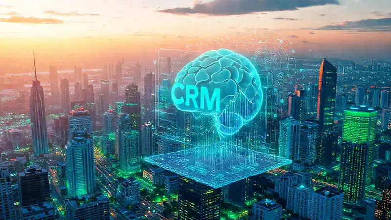 Ciudad futurista con IA optimista