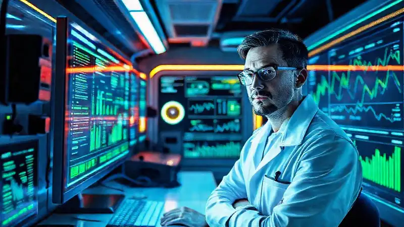 Laboratorio futurista analiza datos con IA