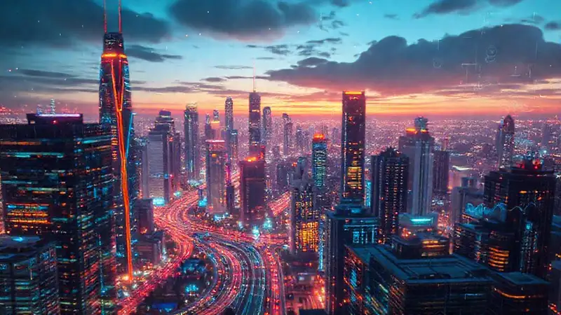 Ciudades futuristas, inteligencia artificial y datos