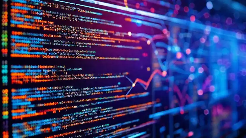 Interfaz digital visualiza datos futuristas