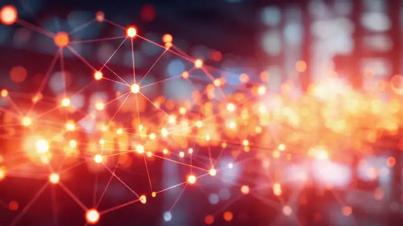 Red digital futurista, inversión estratégica brillante