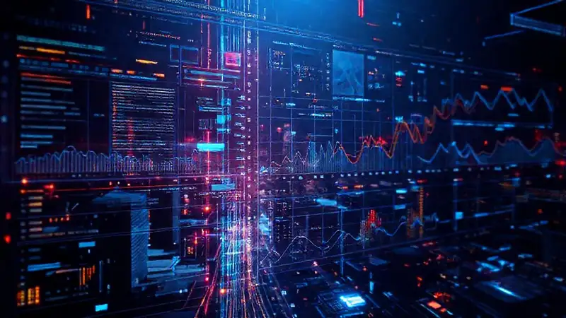 Visualización de datos futurista y dinámica
