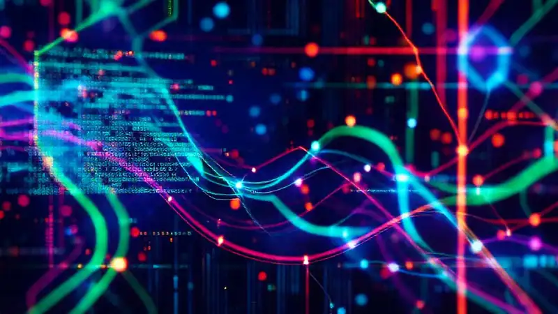 Interfaz futurista visualiza datos dinámicamente