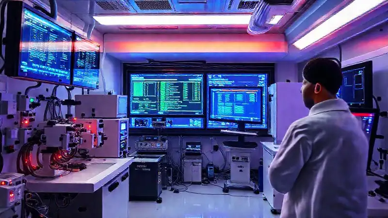 Laboratorio futurista: tecnología avanzada y precisión