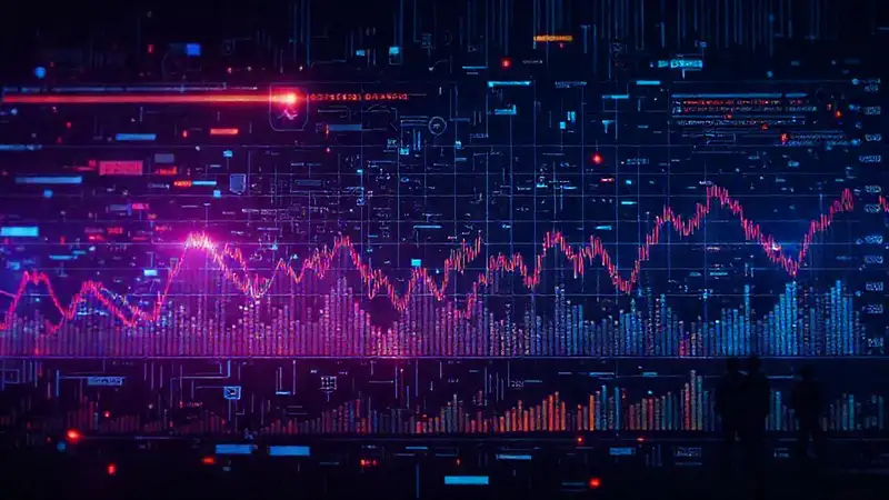 Datos visuales complejos, mercado futurista, incertidumbre