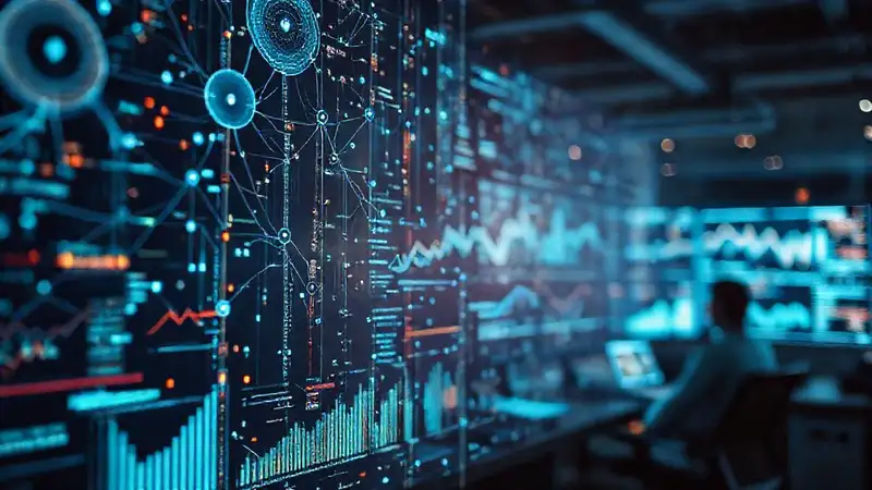 Visualización de datos futurista y analítica