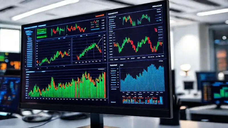 La tecnología visualiza datos financieros profesionales