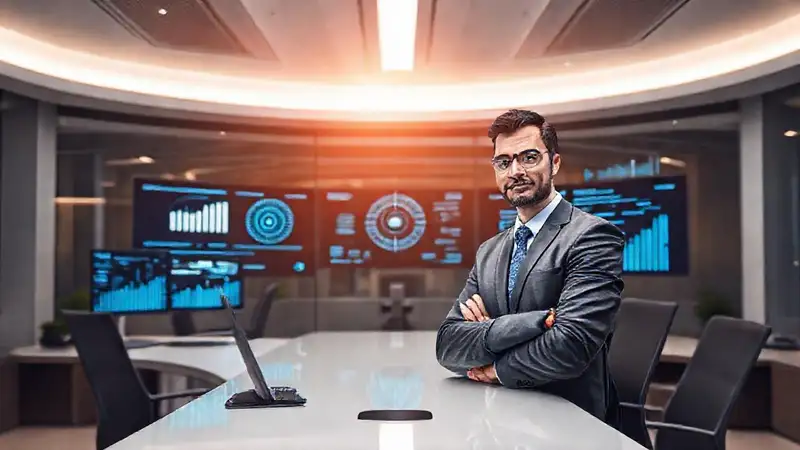 Oficina moderna, inteligencia artificial y eficiencia